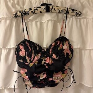 For Love and Lemons Victoria’s Secret bustier bra top size S black/floral
